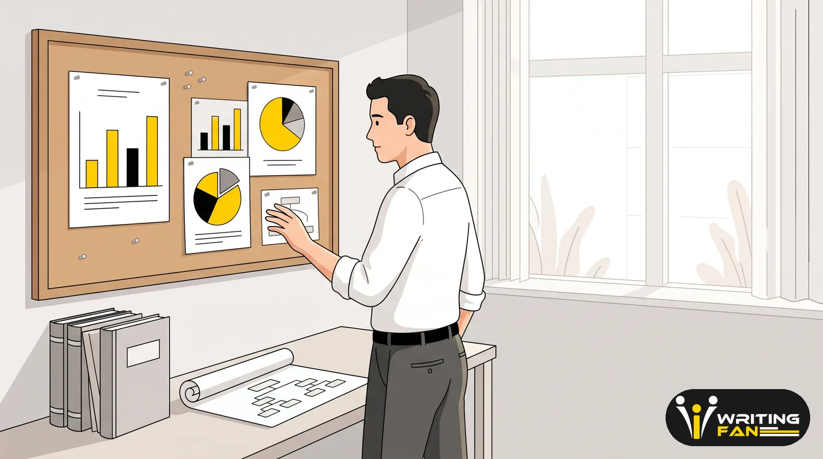 باحث دكتوراه يقف أمام لجنة مناقشة موسعة مكونة من عدة أساتذة داخل قاعة مناقشة رسائل الدكتوراه في جامعة عربية 