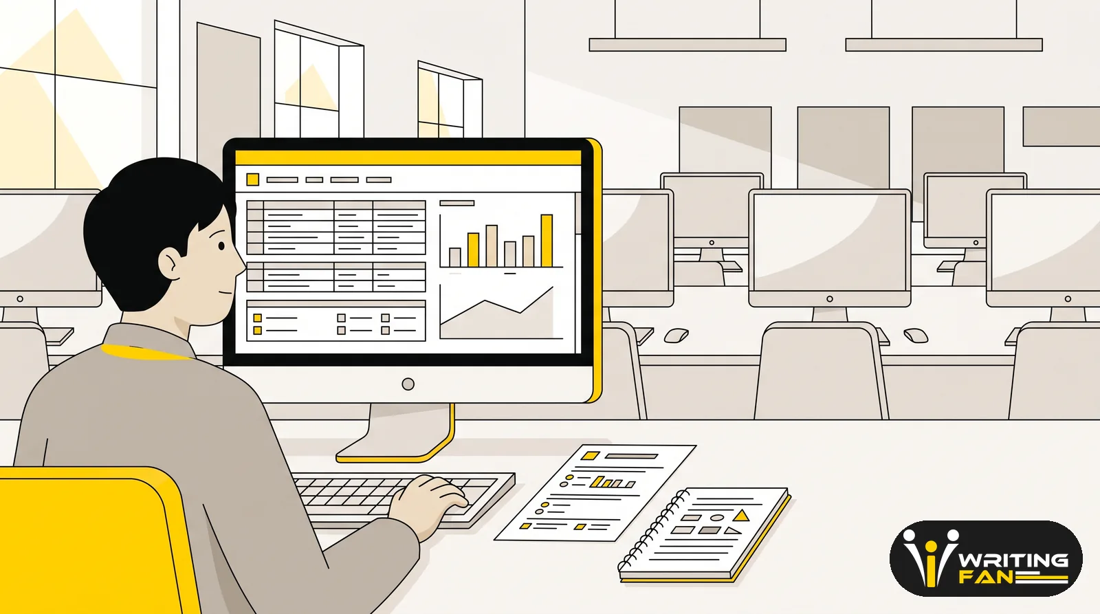طالب يحلل بيانات استبيان باستخدام برنامج SPSS للمبتدئين