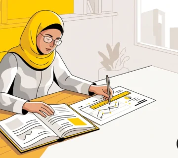 باحث علمي يحلل بيانات رسالة الماجستير والدكتوراه بدقة